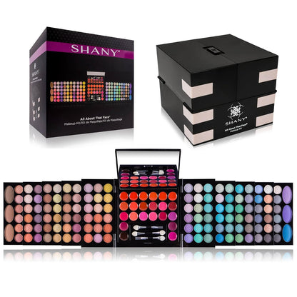 All in One Harmony Makeup Set - Ultimate Color Combination - Eyeshadows, Blush Powder, Lip-Gloss Lipstick, Mini Makeup Brushes, Makeup Applicators, HOLIDAY GIFT IDEA - New Edition